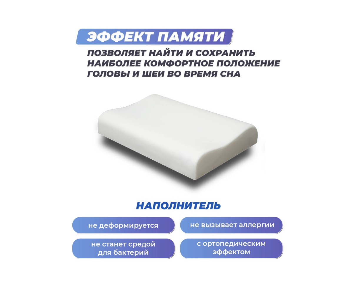 Анатомическая подушка Фабрика сна Memory-2 XS