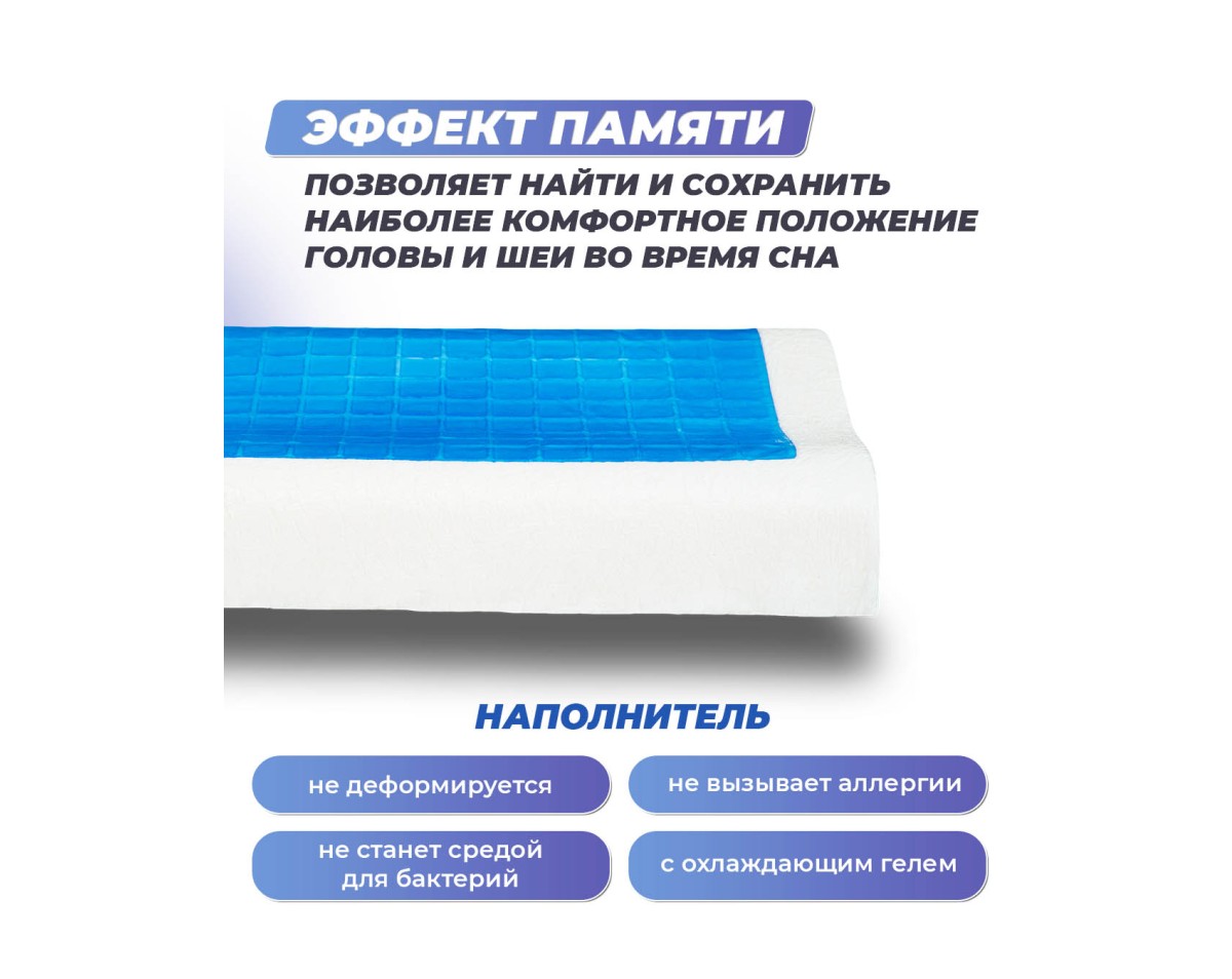 Анатомическая подушка Фабрика сна Memory-5 S ergo-gel