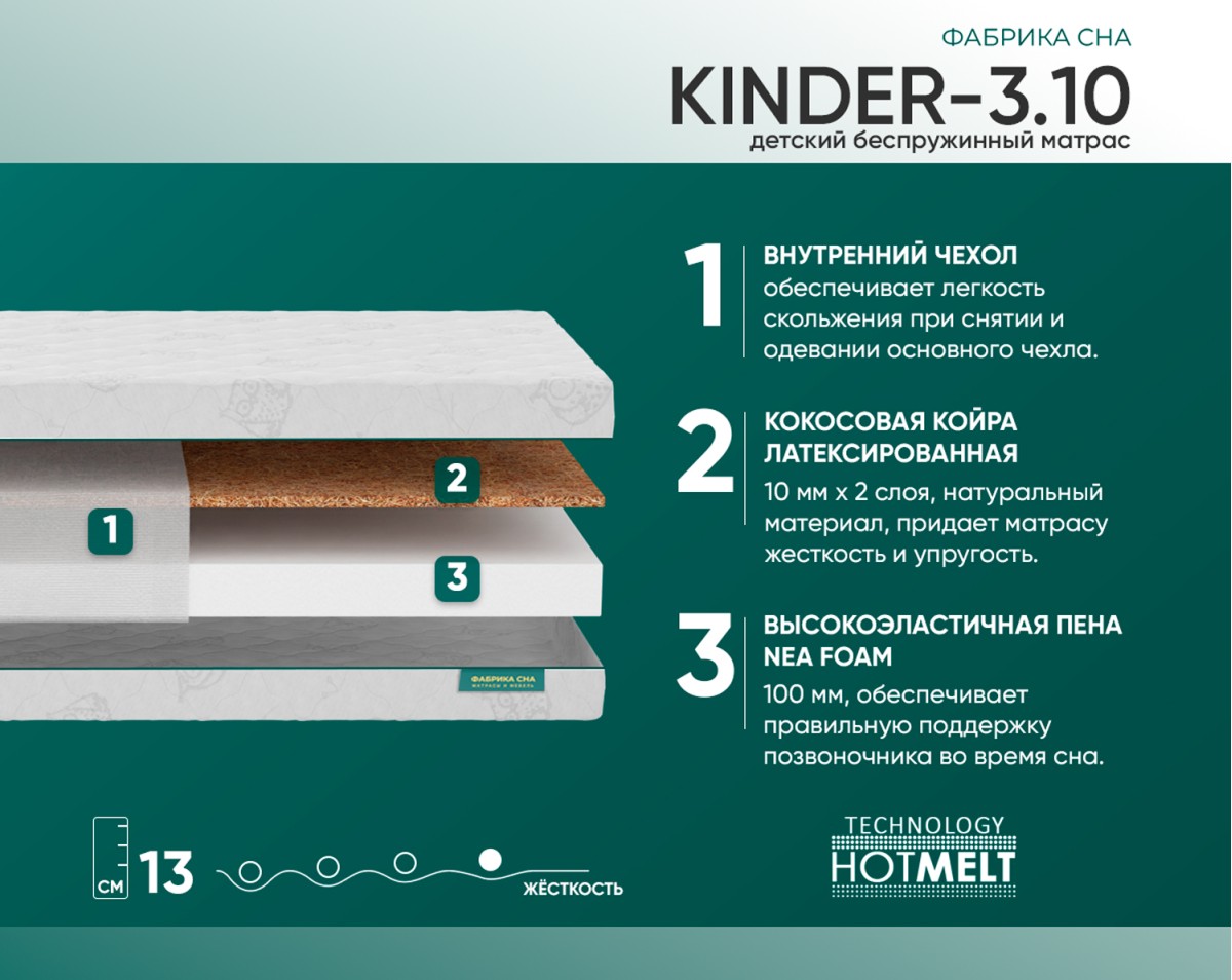 Матрас Фабрика сна Киндер-3.10 120х190