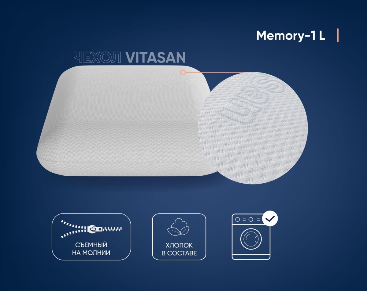 Анатомическая подушка Фабрика сна Memory-1 L