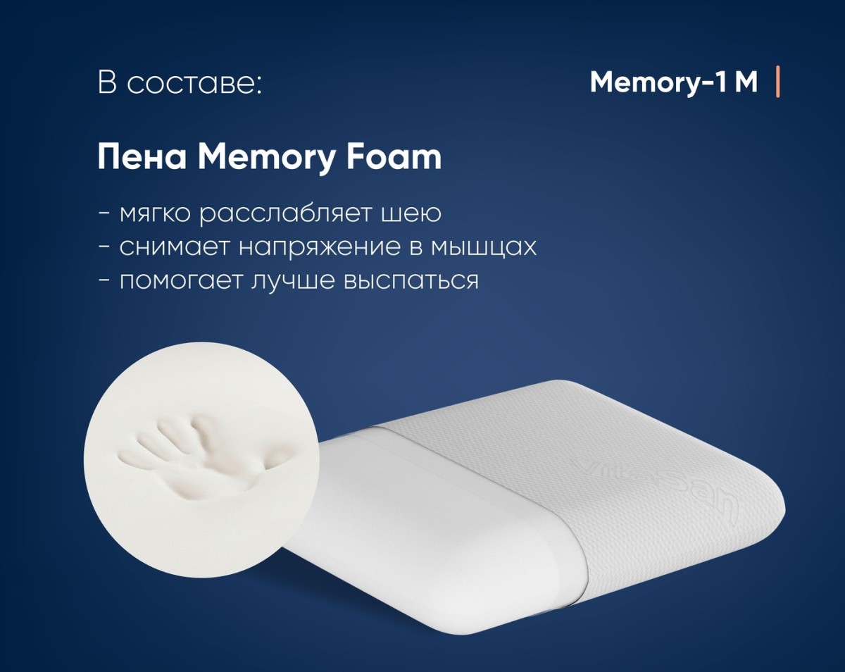 Анатомическая подушка Фабрика сна Memory-1 M