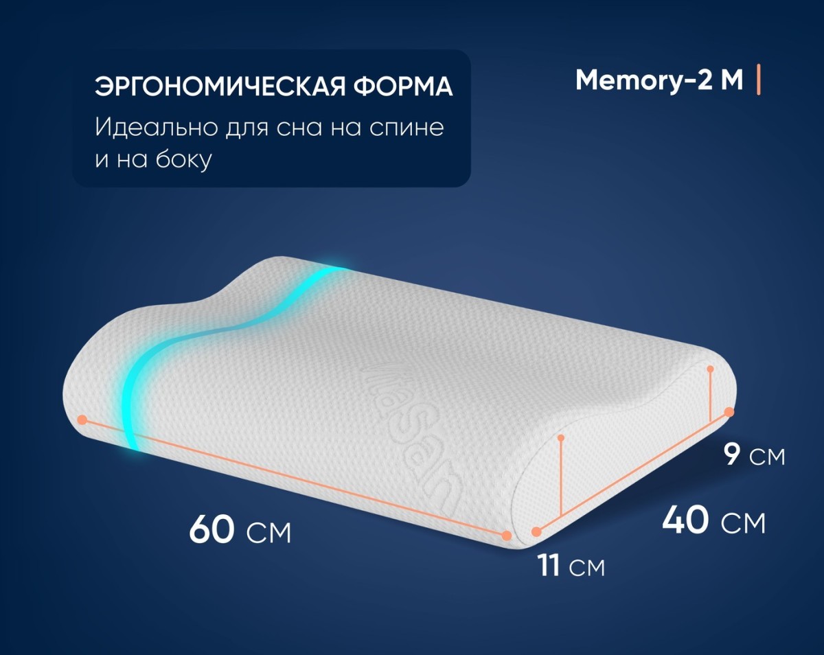 Анатомическая подушка Фабрика сна Memory-2 M