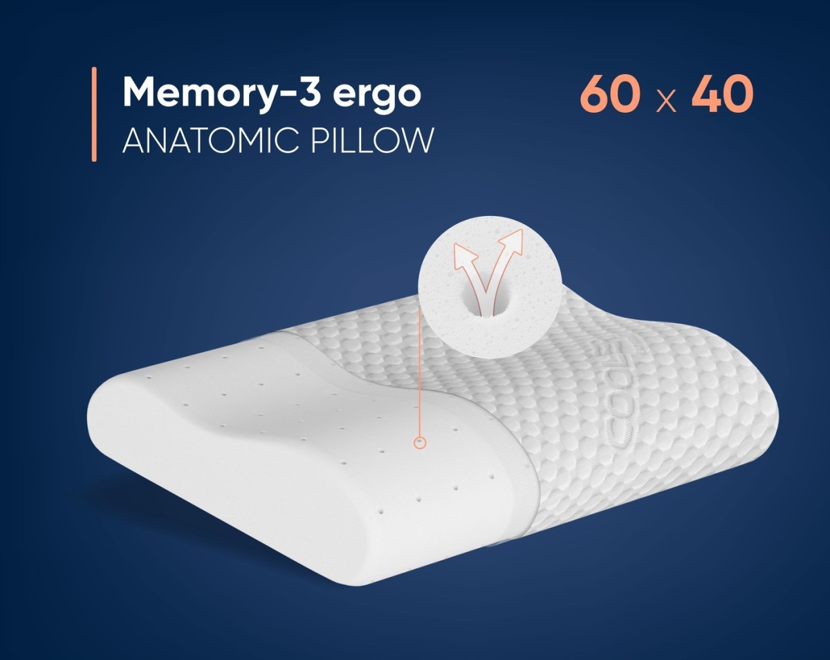 Анатомическая подушка Фабрика сна Memory-3 ergo